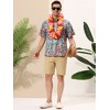Lars Amadeus Men's Summer Floral Print Short Sleeve Button Down Beach Hawaiian Casual Shirt - 3 of 4
