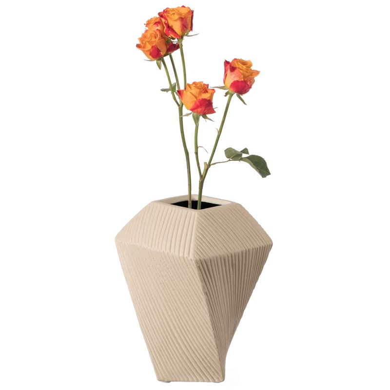 Uniquewise Decorative Ceramic Square Twisted Centerpiece Table Vase, 2 of 8