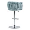 Kumasinova Adjustable Counter Height Bar Stools Set of 2, 360° Swivel Bar Stools with Woven Back & Footrest, Silver Chromed Bar Stools - 2 of 4