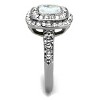 Slickblue Halo Engagement-Style Ring for Women, Square Cushion CZ with Round Pave Stones, Silver Steel, Size 5–10 - 4 of 4