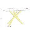Dolonm  51.18" Rectangular Clear Tempered Glass Dining Table,Stylish Design with Golden Metal Legs, Dining Table for Dining Room - 3 of 4