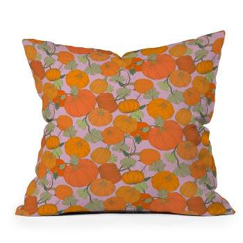 16"x16" Sewzinski Pumpkin Patch Pattern Square Throw Pillow - Deny Designs