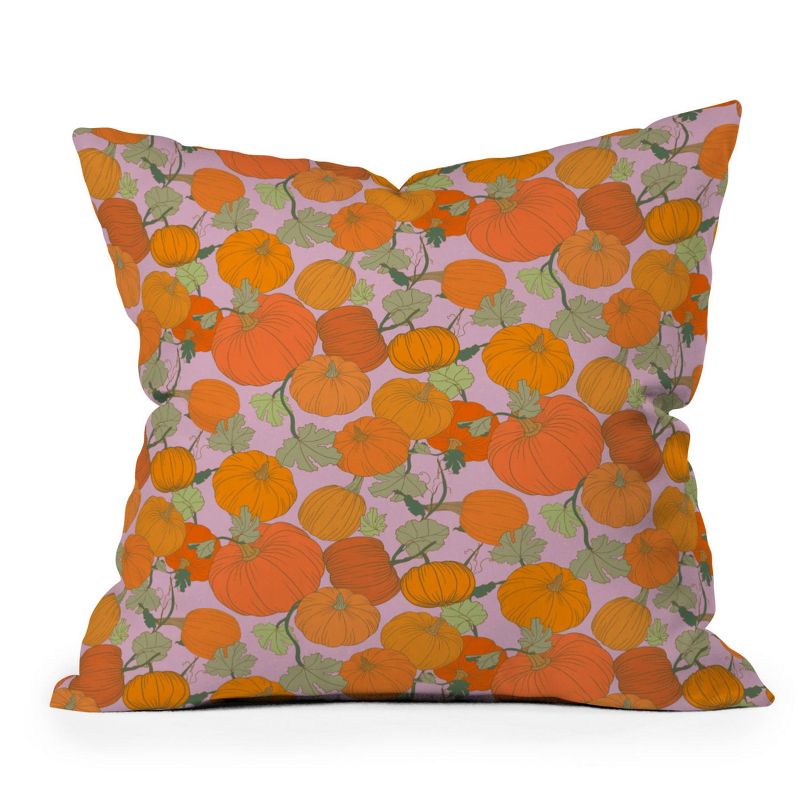 16&#34;x16&#34; Sewzinski Pumpkin Patch Pattern Square Throw Pillow - Deny Designs, 1 of 6