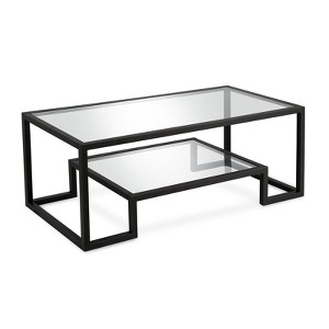 Metal Glass Geometric Coffee Table in Black  - Henn&Hart - 1 of 4