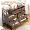 39" Fabric Drawer Dresser, Modern Dresser with Charging Station, Chest of Drawers with 9 Drawers and Shelf, Tv Stand Dresser - 3 of 4