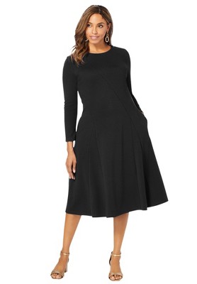Jessica London Women's Plus Size Long Sleeve Stretch Ponte Dress