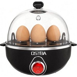 7-Egg Rapid Electric Cooker with Overheat Protection, Easy-Clean Boiler & Poacher for Hard, Soft & Medium Eggs - 1 of 4