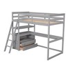 Sapphtopaz Loft Bed with Desk Wood Loft Bed with ladder & Guardrail,Space-Saving Beds Frame with Drawers & Shelves for Teen&Adult - 3 of 4