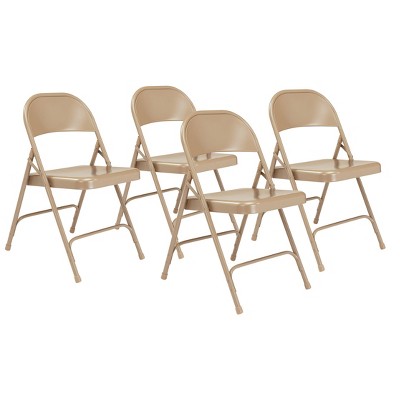 Set Of 4 Heavy Duty All Steel Folding Chairs Beige Hampden   GUEST A392b703 F6a2 4854 9b30 71a08878c8eb