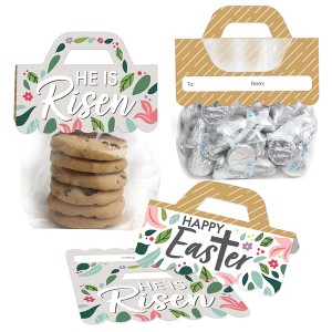 Big Dot of Happiness Religious Easter - DIY Christian Holiday Party Clear Goodie Favor Bag Labels - Candy Bags with Toppers - Set of 24 - 1 of 4