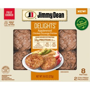 Jimmy Dean Delight Applewood Chicken Sausage Patty - 9.6oz : Target