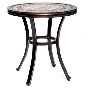 Tile Top Round Outdoor Table - Bronze - WELLFOR