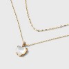14K Gold Dipped Cubic Zirconia Mother of Pearl Heart Pendant Multi-Strand Necklace - A New Day™ Gold - 4 of 4