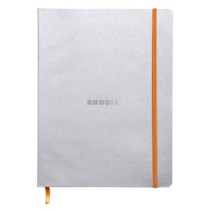 Rhodia Rhodiarama Softcover Notebook - 80 Lined Sheets - 9 3/4 x 7 1/2 - Silver - 1 of 3