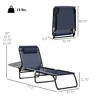 Folding Chaise Lounge Pool Chair with 4-Position Reclining Back, Pillow, Breathable Mesh & Bungee Seat - 3 of 4