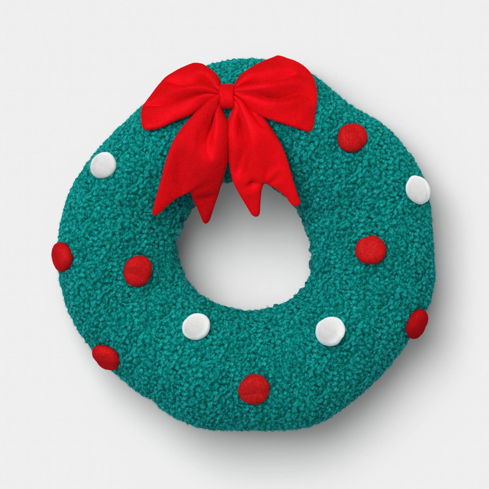 Christmas Wreath Throw Pillow Green/Red/White - Wondershop™