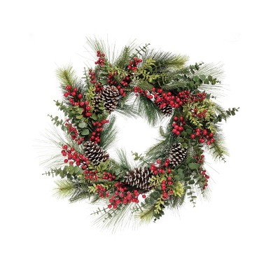 C&F Home Opulent Berry Pinecone Wreath