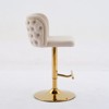A&A Furniture,Swivel Barstools Adjusatble Seat Height With Gold-plating Base, Classic Velvet Upholstered Bar Stools ， Set of 2 - 3 of 4