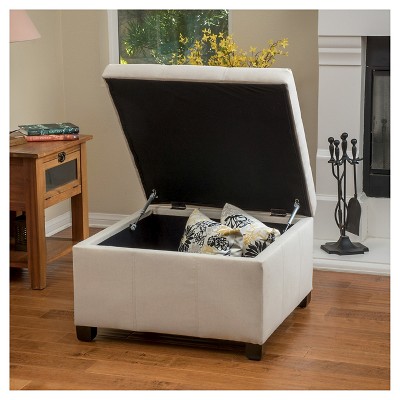 Cortez Fabric Storage Ottoman: Christopher Knight Home Bench & Footstool with Interior Space