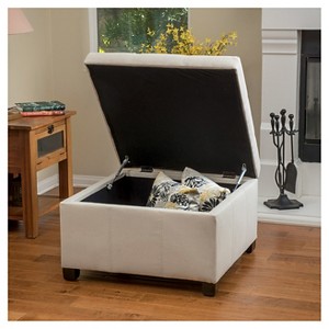 Cortez Fabric Storage Ottoman: Christopher Knight Home Bench & Footstool with Interior Space - 1 of 4
