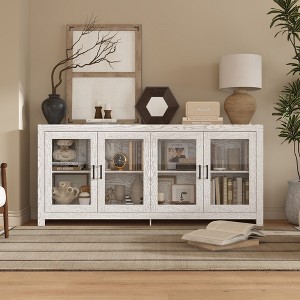 Famapy Sophisticated White Accent Cabinet Storage Cabinet: Elegant Storage with Rich Wood Grain Finish - 1 of 4