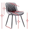 NicBex Faux Leather Dining Chairs Set of 2,Mid Century Modern Upholstered Armless Kitchen Chairs for Dining Room,Living Room,Kitchen - 3 of 4