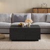 Vynxaria Series 33.25 in. Black Square MDF End Table with 4 Drawers - 2 of 4