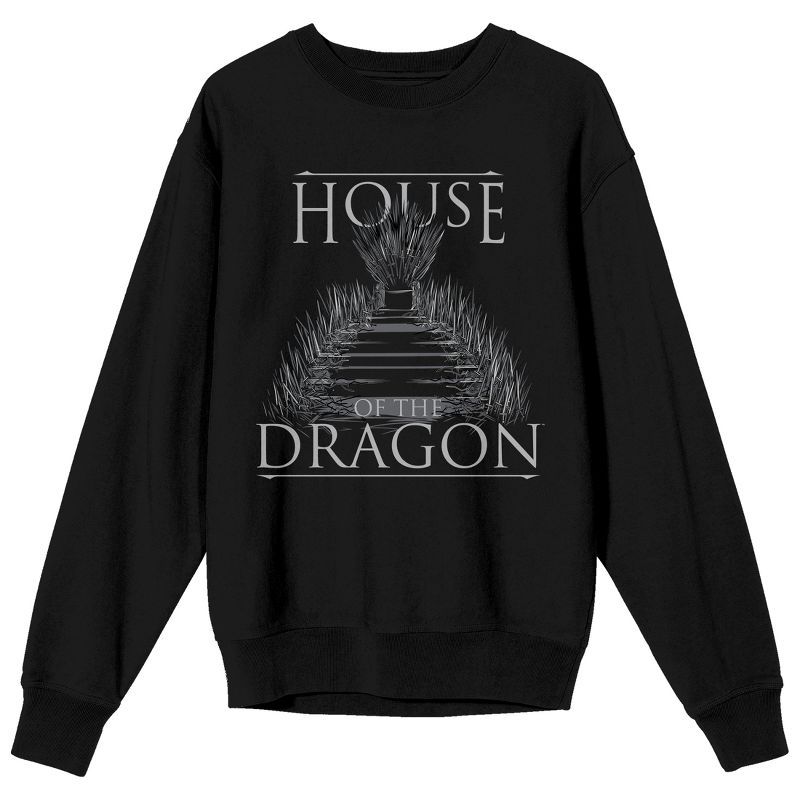 House Of The Dragon Logo Men's Black Long Sleeve Sweatshirt, 1 of 4