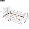 Teddy Fleece Twin Size Upholstered Daybed with Carton Ears Shaped Headboard, White - 3 of 4