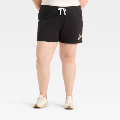 Women's Streetwear Graphic Shorts - Black
