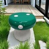 SEVOBAL Mushroom Statue Stool Outdoor Garden Forest Base Courtyard Lawn Courtyard Decoration Indoor Party Festival Kid Gift, Green, 13"*13"*13.8" - 2 of 4