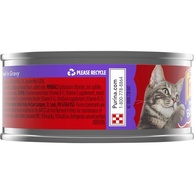 Purina Friskies Meaty Bits with Beef In Gravy Wet Cat Food - 5.5oz, 4 of 6