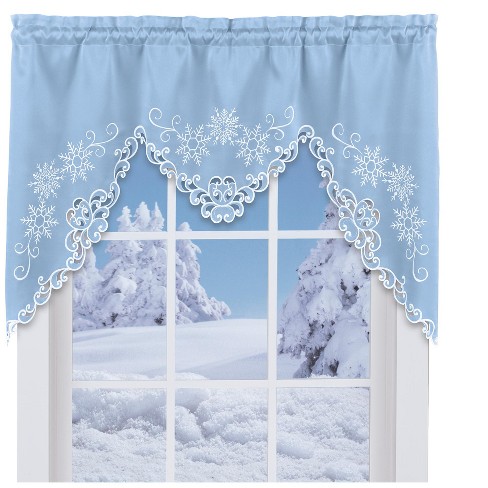 Collections Etc Snowflake Curtains - image 1 of 2