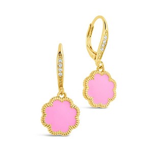 SHINE by Sterling Forever Rose Petal Short Drop Earrings - 1 of 3