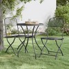 vidaXL Patio Dining Set 3 Piece Garden Dining Set with Patio Table and Chairs Outdoor Dining Set Folding Chair Expanded Metal Mesh Anthracite - 2 of 4