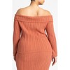 ELOQUII Women's Plus Size Off The Shoulder Sweater With Sleeve Slits - 3 of 4