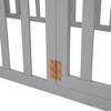 CAVINAS Twin Size Bed Frame, Wood Daybed Frame with Fence and Door, Floor Bed for Kids, Teens, Girls, Boys, Floor Platform Bed - 3 of 4