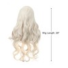 Unique Bargains Women's Beautiful Long Body Wave Lace Front Wigs with Wig Cap 26" White 1 Pc - 2 of 4