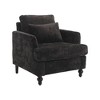 TIRAMISUBEST Black Chenille Accent Chair - Tufted Wood Frame Armchair with Studded Details, Ideal Lounge Chair for Living Room and Bedroom - 3 of 4