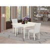 HomeStock 3-Pc Linen White Finish Solid Wood Top with Dropleaf Dining Table Set - Seats 2 - 2 of 4