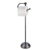 SunnyPoint Classic Bathroom Free Standing Toilet Tissue Paper Roll Holder Stand Black Nickel - 4 of 4