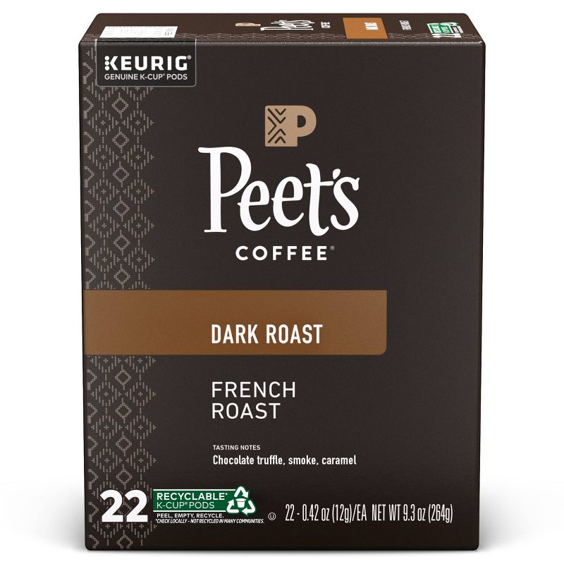 Peet's French Dark Roast Coffee - Keurig K-Cup Pods, 1 of 11