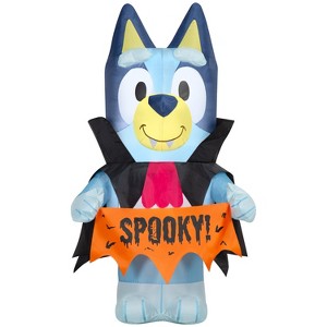 Gemmy Airblown Inflatable Bluey in Vampire Costume Bluey, 3.5 ft Tall, Multicolored - 1 of 4