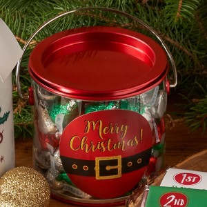 12 oz Christmas Candy Gift Hershey's Kisses Paint Can - Merry Christmas Santa - 1 of 4