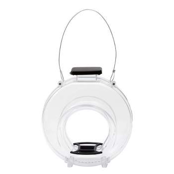 The Lakeside Collection Large Clear Plastic Round Hopper-Style Bird Feeder for Hanging