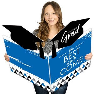 Big Dot of Happiness Blue Grad - Best is Yet to Come - Royal Blue Congratulations Giant Greeting Card - Big Shaped Jumborific Card - 1 of 4