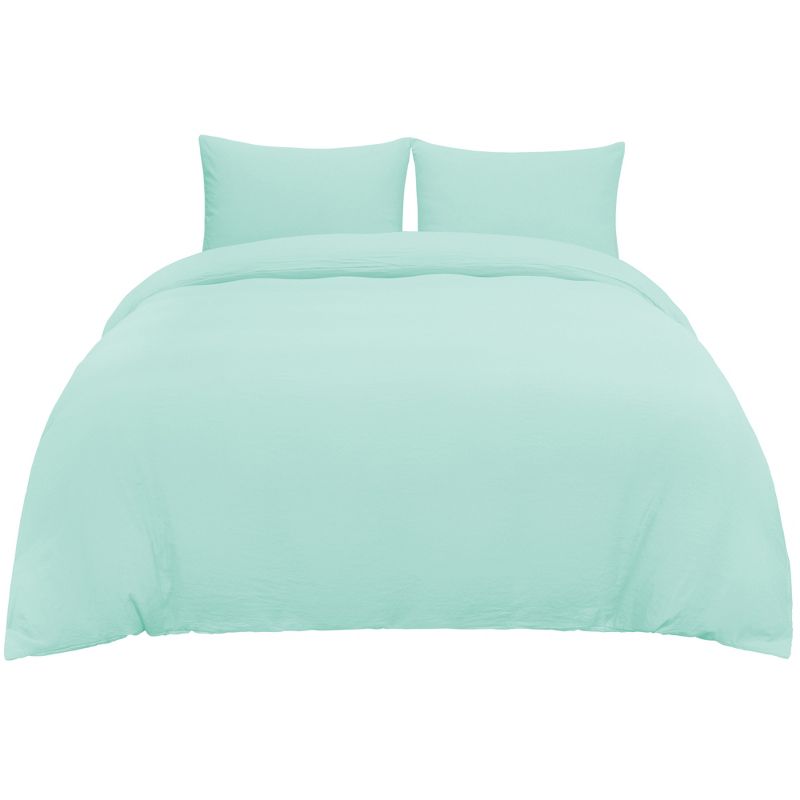 PiccoCasa  Washed Brushed Microfiber Soft Duvet Cover Set 3 Pieces including 2 Pillow Cases, 1 of 6