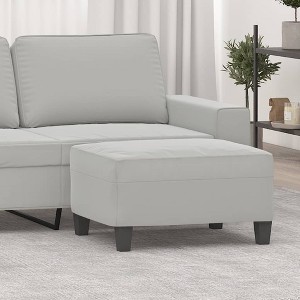 vidaXL Footstool Light Gray 27.6 in.x21.7 in.x16.1 in. Microfiber Fabric - 1 of 4