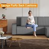 70" Oversized Cloud Couch, Mid Century Chenille Sofa with USB Charging Ports & Side Pockets, Deep Seat Wood Frame, Beige - 4 of 4