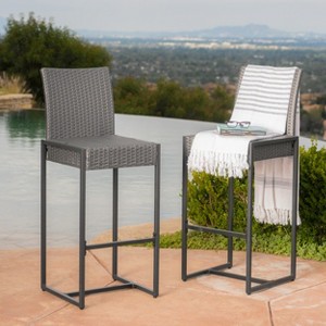 Outdoor Wicker Barstool (Set of 2) - 1 of 4